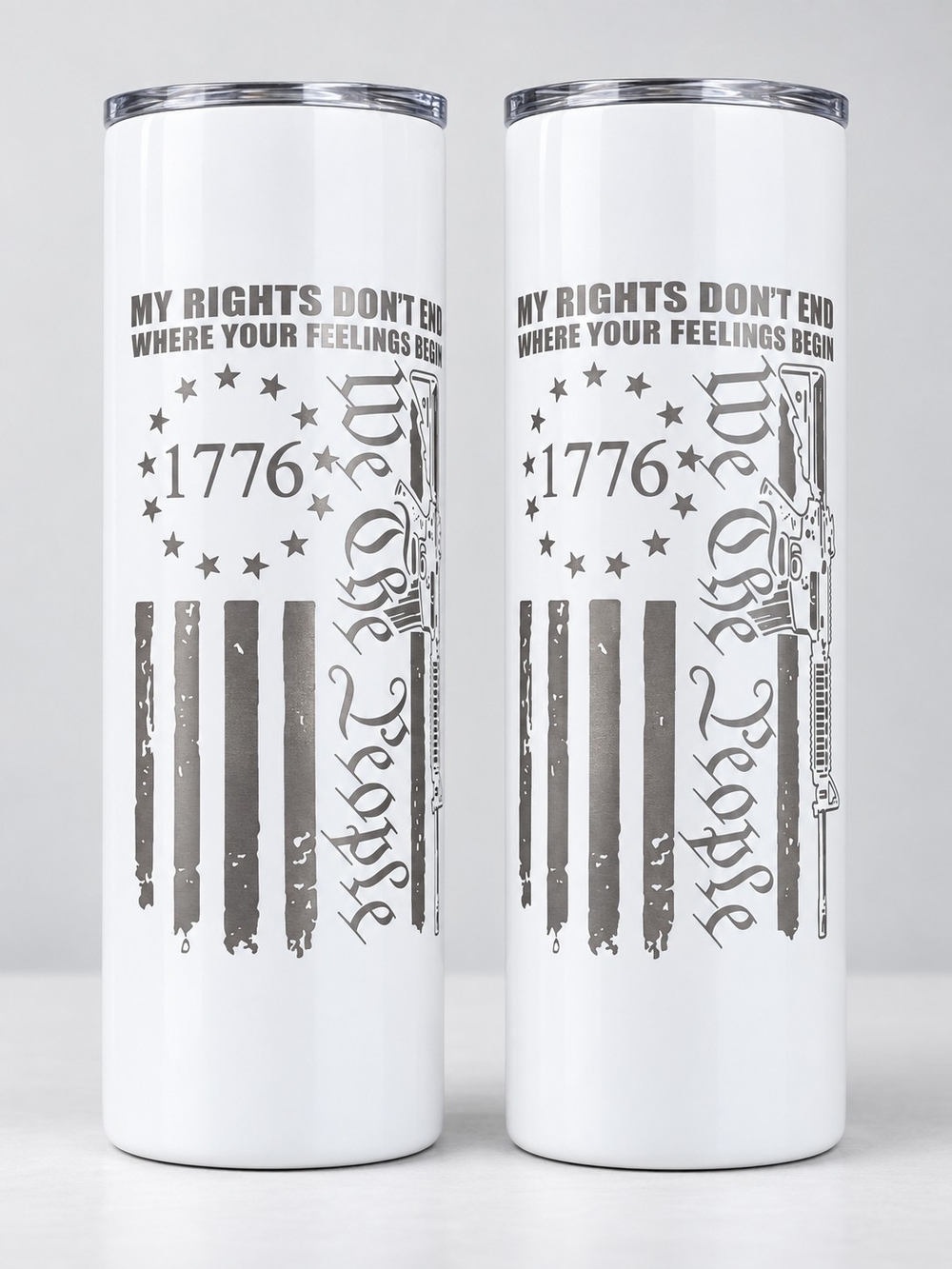 White "We The People" 1776 Stainless Tumbler - Patriotic Travel Cup